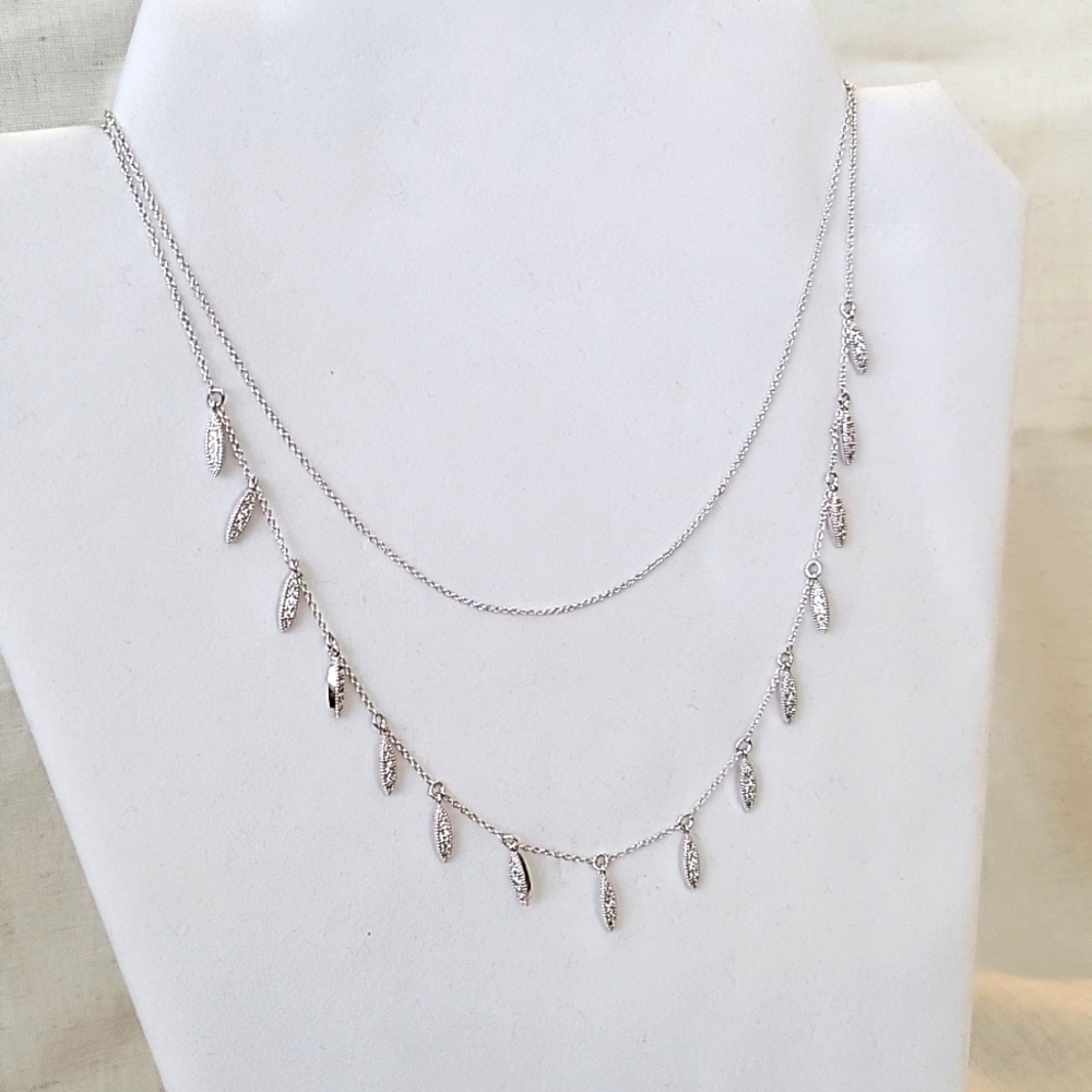 Silver Two-Row Necklace - Picture 2 of 7